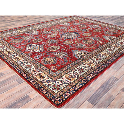 Kazak Wool Hand Knotted Rug Red Ivory 8.1X10.6 -O085785
