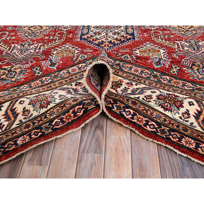 Kazak Wool Hand Knotted Rug Red Ivory 8.1X10.6 -O085785