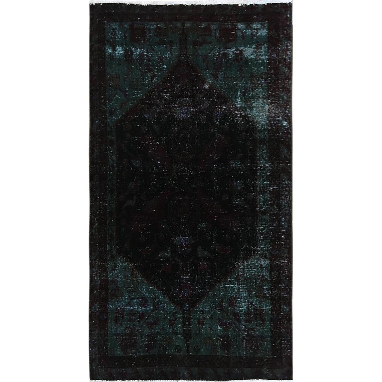 Overdyed & Vintage Wool Hand Knotted Rug Red 3.2x6.0 -O0857