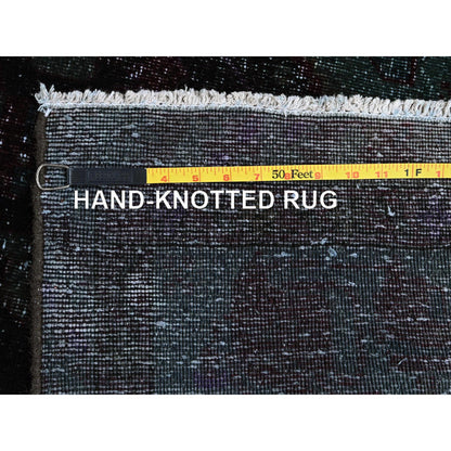 Overdyed & Vintage Wool Hand Knotted Rug Red 3.2x6.0 -O0857