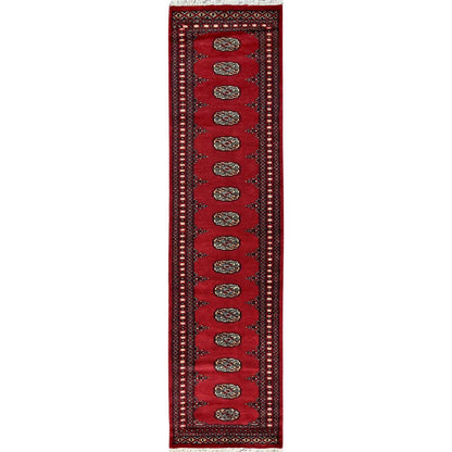 Tribal & Geometric Wool Hand Knotted Rug Red Red 2.6X9.10 -O085809