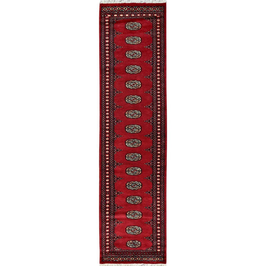 Tribal & Geometric Wool Hand Knotted Rug Red Red 2.6X9.10 -O085809