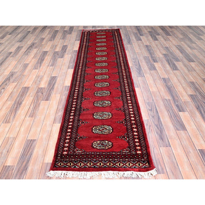 Tribal & Geometric Wool Hand Knotted Rug Red Red 2.6X9.10 -O085809
