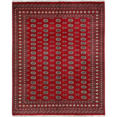 Tribal & Geometric Wool Hand Knotted Rug Red Red 8.4X10.0 -O085820