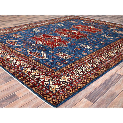 Kazak Wool Hand Knotted Rug Blue Ivory 8.3X10.0 -O085826
