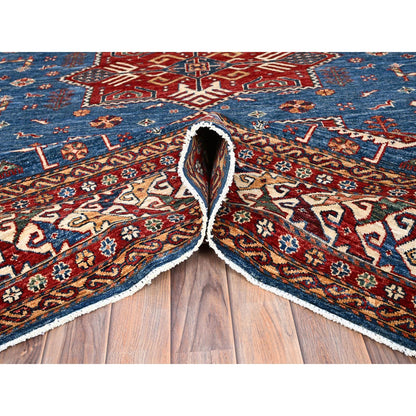 Kazak Wool Hand Knotted Rug Blue Ivory 8.3X10.0 -O085826