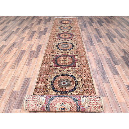 Mamluk Wool Hand Knotted Rug Ivory Ivory 2.8X19.6 -O085842