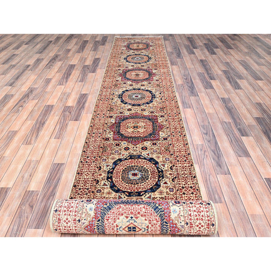 Mamluk Wool Hand Knotted Rug Ivory Ivory 2.8X19.6 -O085842