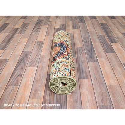 Mamluk Wool Hand Knotted Rug Ivory No Border 2.5X10.3 -O085848