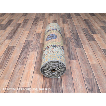 Mamluk Wool Hand Knotted Rug Blue Blue 2.6X13.9 -O085849