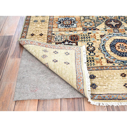 Mamluk Wool Hand Knotted Rug Ivory Ivory 3.10X6.0 -O085859