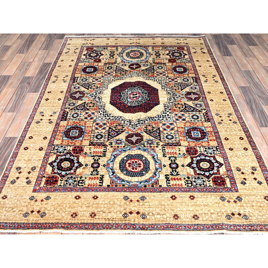 Mamluk Wool Hand Knotted Rug Ivory Ivory 4.9X7.1 -O085860