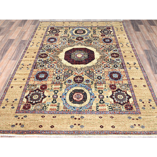 Mamluk Wool Hand Knotted Rug Ivory Ivory 5.0X7.0 -O085861