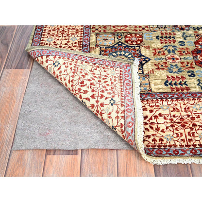 Mamluk Wool Hand Knotted Rug Green Ivory 5.0X6.8 -O085864
