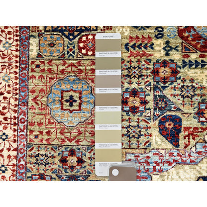 Mamluk Wool Hand Knotted Rug Green Ivory 5.0X6.8 -O085864