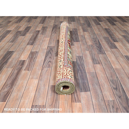 Mamluk Wool Hand Knotted Rug Green Ivory 5.0X6.8 -O085864