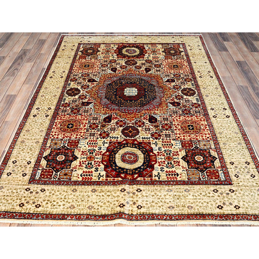Mamluk Wool Hand Knotted Rug Ivory Ivory 4.10X7.0 -O085865
