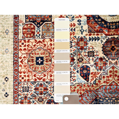 Mamluk Wool Hand Knotted Rug Ivory Ivory 4.10X7.0 -O085865