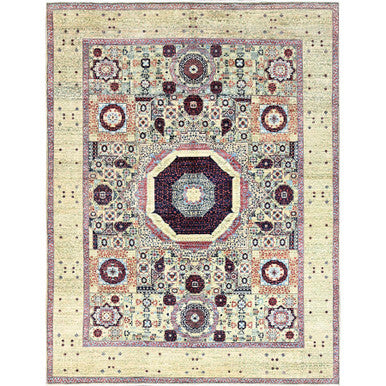 Mamluk Wool Hand Knotted Rug Green Green 8.0X10.2 -O085867