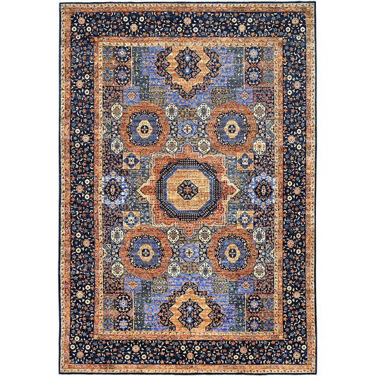 Mamluk Wool Hand Knotted Rug Blue Blue 8.9X12.10 -O085869