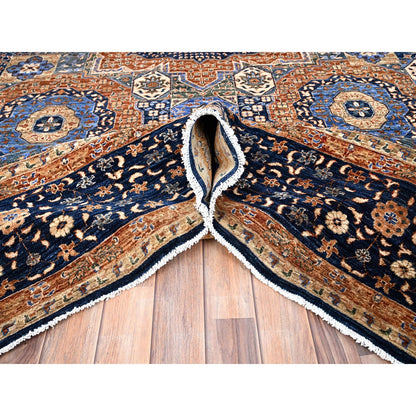 Mamluk Wool Hand Knotted Rug Blue Blue 8.9X12.10 -O085869