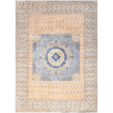Mamluk Wool Hand Knotted Rug Brown Almond Brown 9.10X13.10 -O085873