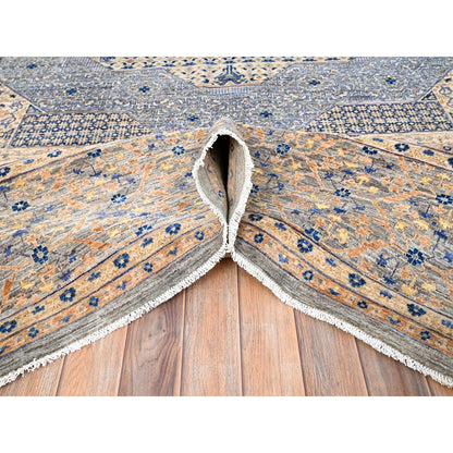 Mamluk Wool Hand Knotted Rug Brown Almond Brown 9.10X13.10 -O085873