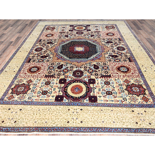 Mamluk Wool Hand Knotted Rug Ivory Mellow Yellow 7.9X10.0 -O085877