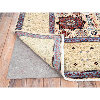 Mamluk Wool Hand Knotted Rug Ivory Mellow Yellow 7.9X10.0 -O085877