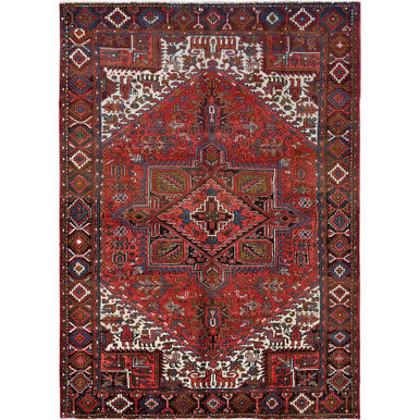 Heriz Wool Hand Knotted Rug Red Red 7.6X10.7 -O085888