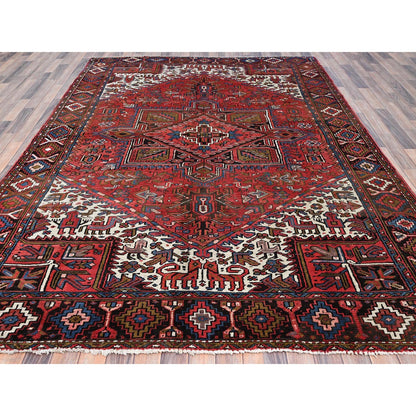 Heriz Wool Hand Knotted Rug Red Red 7.6X10.7 -O085888