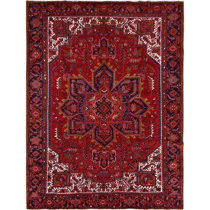 Heriz Wool Hand Knotted Rug Red Blue 9.11X12.9 -O085889