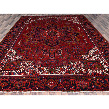 Heriz Wool Hand Knotted Rug Red Blue 9.11X12.9 -O085889