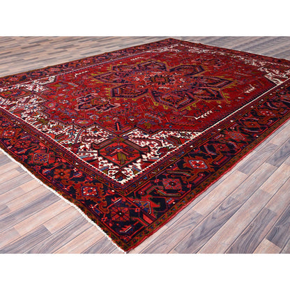 Heriz Wool Hand Knotted Rug Red Blue 9.11X12.9 -O085889