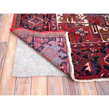 Heriz Wool Hand Knotted Rug Red Blue 7.10X11.1 -O085891