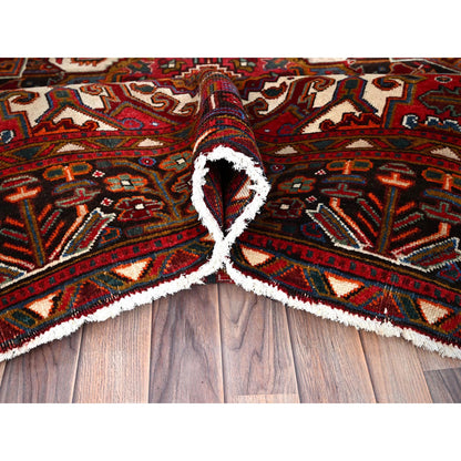 Heriz Wool Hand Knotted Rug Red Black 6.9X9.4 -O085899