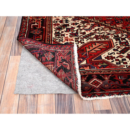 Heriz Wool Hand Knotted Rug Red Black 6.7X9.3 -O085903