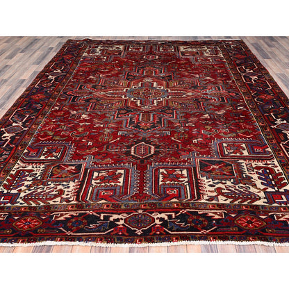 Heriz Wool Hand Knotted Rug Red Black 8.4X10.3 -O085905