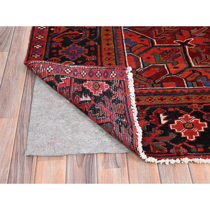 Heriz Wool Hand Knotted Rug Red Black 10.1X12.10 -O085915