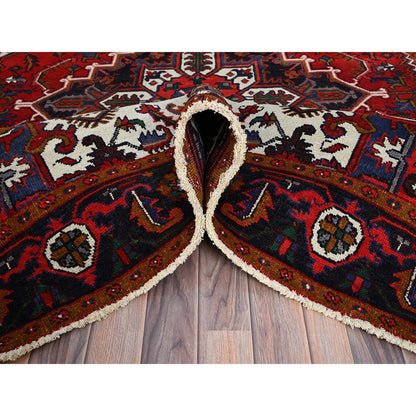 Heriz Wool Hand Knotted Rug Red Blue 6.7X9.2 -O085919