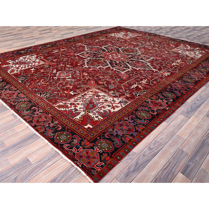 Heriz Wool Hand Knotted Rug Red Black 9.10X12.5 -O085920
