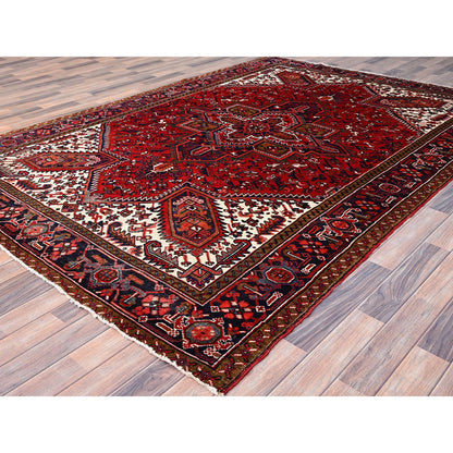 Heriz Wool Hand Knotted Rug Red Blue 7.0X9.11 -O085923