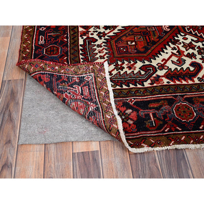 Heriz Wool Hand Knotted Rug Red Blue 7.0X9.11 -O085923