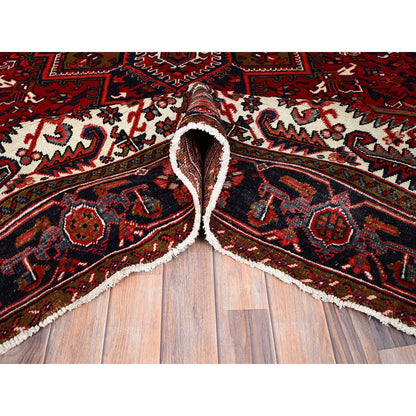 Heriz Wool Hand Knotted Rug Red Blue 7.0X9.11 -O085923