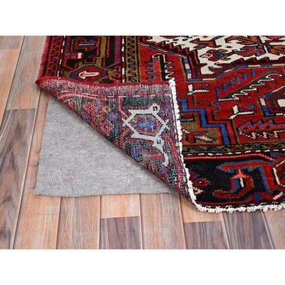 Heriz Wool Hand Knotted Rug Red Black 8.0X11.0 -O085928