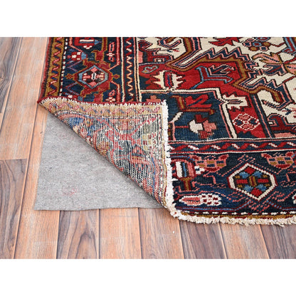 Heriz Wool Hand Knotted Rug Red Blue 7.9X11.1 -O085937