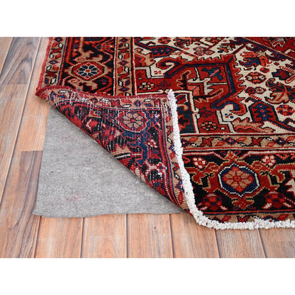Heriz Wool Hand Knotted Rug Red Black 6.11X9.4 -O085939