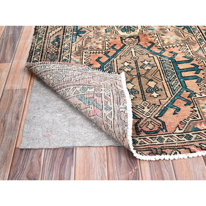 Overdyed & Vintage Wool Hand Knotted Rug Brown Brown 3.2X10.9 -O085945