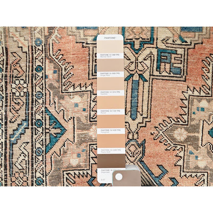 Overdyed & Vintage Wool Hand Knotted Rug Brown Brown 3.2X10.9 -O085945