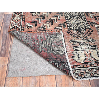 Overdyed & Vintage Wool Hand Knotted Rug Brown Ivory 3.7X5.11 -O085974
